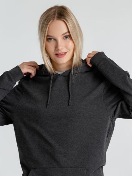 Толстовка с капюшоном унисекс Hoodie, серый меланж (антрацит), размер M