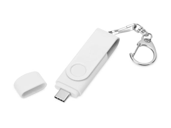 USB 3.0/micro USB/Type-C - флешка на 32 Гб 3-в-1 с поворотным механизмом