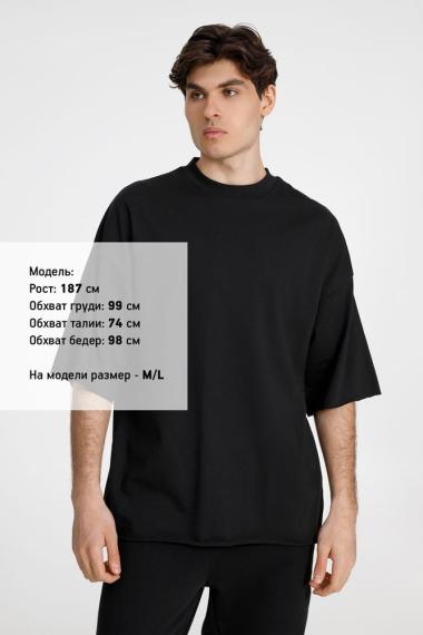 Футболка оверсайз унисекс T9, черная, размер XL/XXL