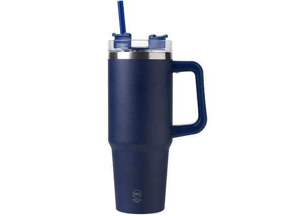 Термокружка KRANSTON с трубочкой и поворотной крышкой, 870 мл