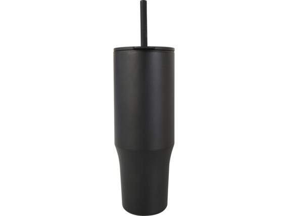 Герметичная термокружка «Brady» с силиконовой трубочкой, переработанная сталь, 900 мл