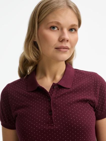 Рубашка поло женская Brandy Women, бордовая с белым, размер L