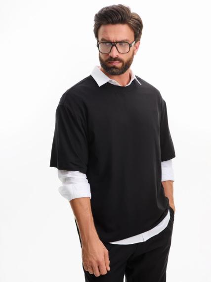 Футболка оверсайз унисекс Lavinia, черная, размер M/L