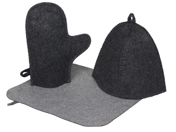 Банный набор из шапки, рукавицы и коврика «Calm»