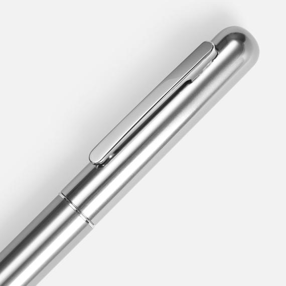 Ручка шариковая Scribo, серо-стальная