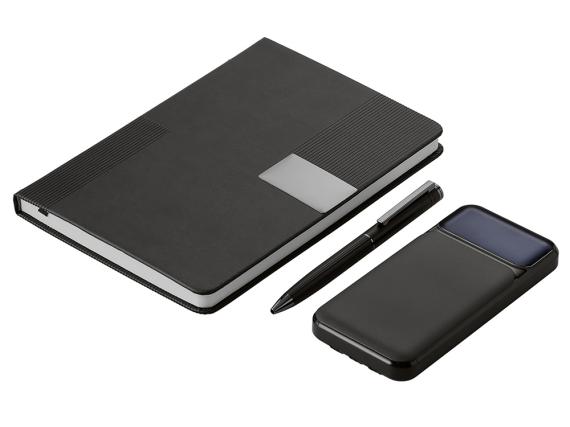 Подарочный набор «Tesla» с блокнотом А5, ручкой и пауэрбенком на 10 000 mAh