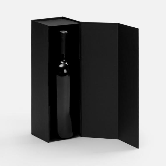 Коробка складная под бутылку Color Jacket Fold, черная