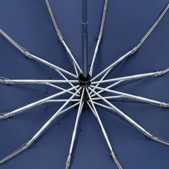 Зонт обратного сложения inLoop с ручкой-карабином, темно-синий