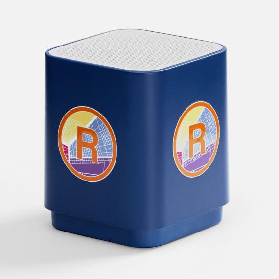 Беспроводная колонка с подсветкой логотипа Glim, синяя