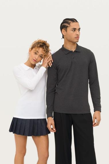 Рубашка поло мужская с длинным рукавом Perfect LSL Men красная, размер S