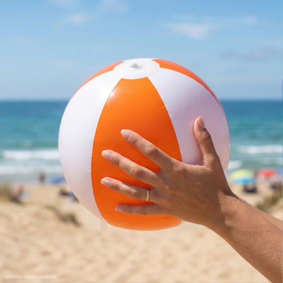 Надувной пляжный мяч Cruise, оранжевый с белым